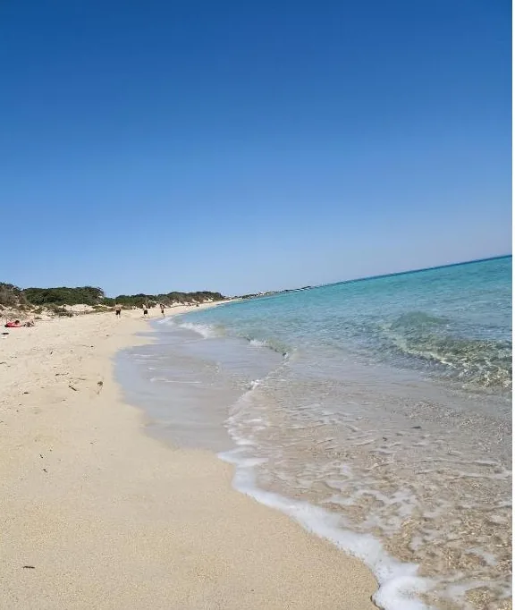 Plage de sable blanc à Punta Prosciutto